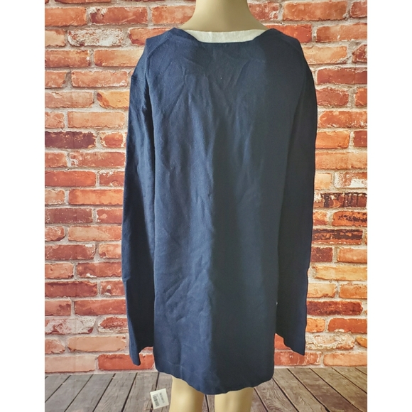 Charter Club Navy Blue Split Hem Sweater 2X - Picture 5 of 5